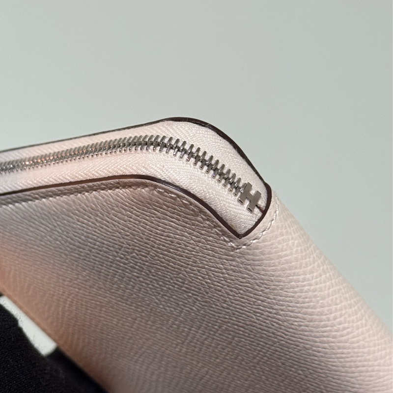 HERMES 白色絲巾短夾 SILK IN-4