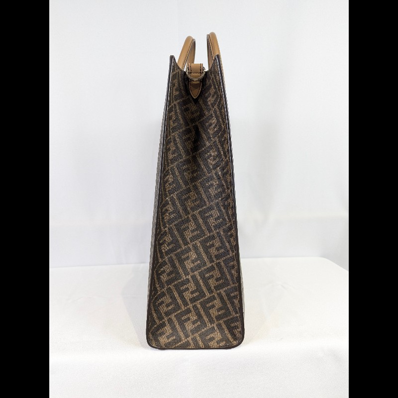 莉亞精品♡Fendi 老花拼接手提包 九新美包-3