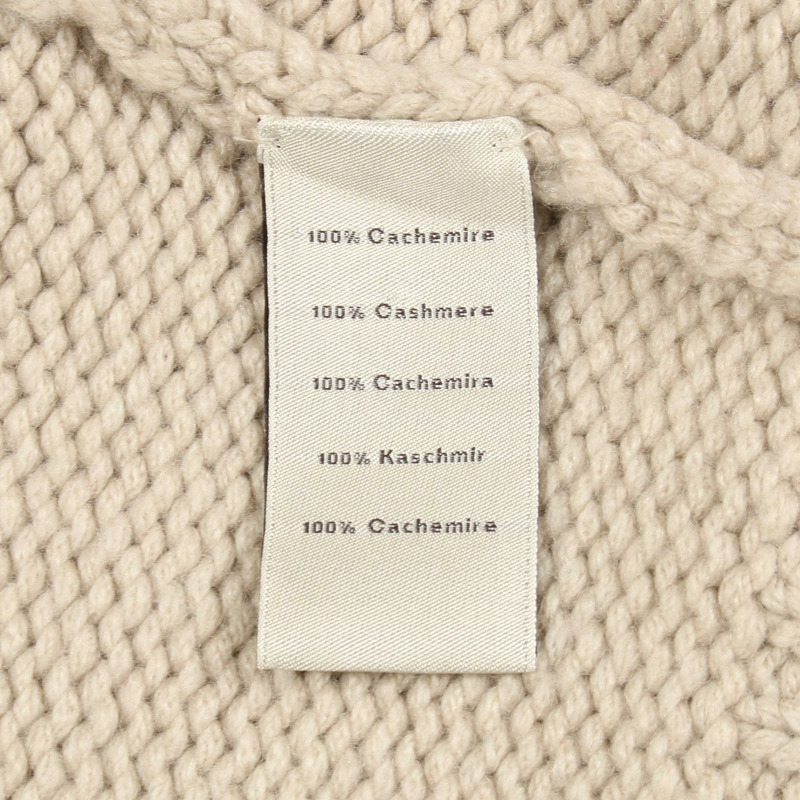 愛馬仕 Decalcomanie 針織羊絨衫，米色多色，二手男士 M 碼-3