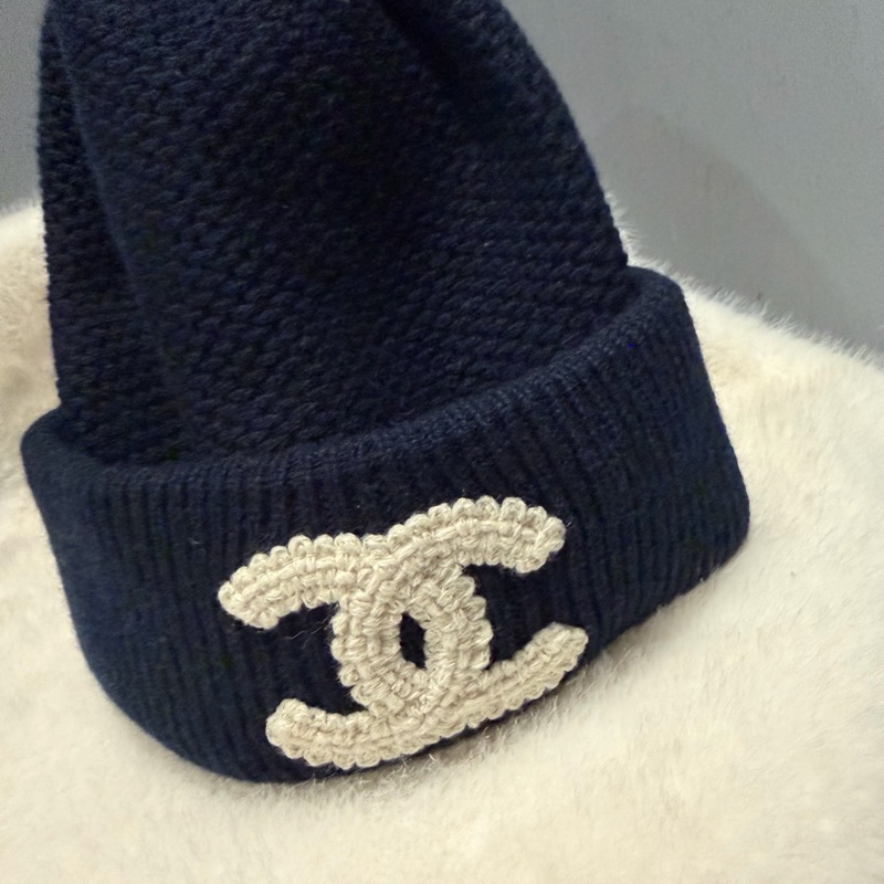 Chanel 香奈兒 毛帽 冷帽 深藍-1