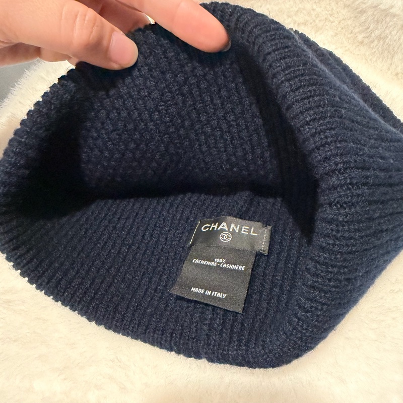 Chanel 香奈兒 毛帽 冷帽 深藍-7