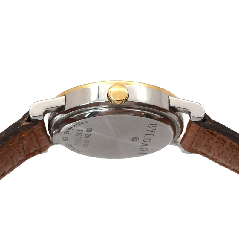 寶格麗雙色腕錶 BB26SGLD 女士日期顯示黑色黃金石英錶-4