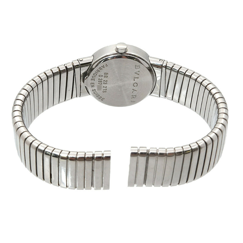 寶格麗 Tubogas BB232TS 女士腕錶，鑲嵌 12 顆鑽石，日期顯示，黑色石英機芯-3