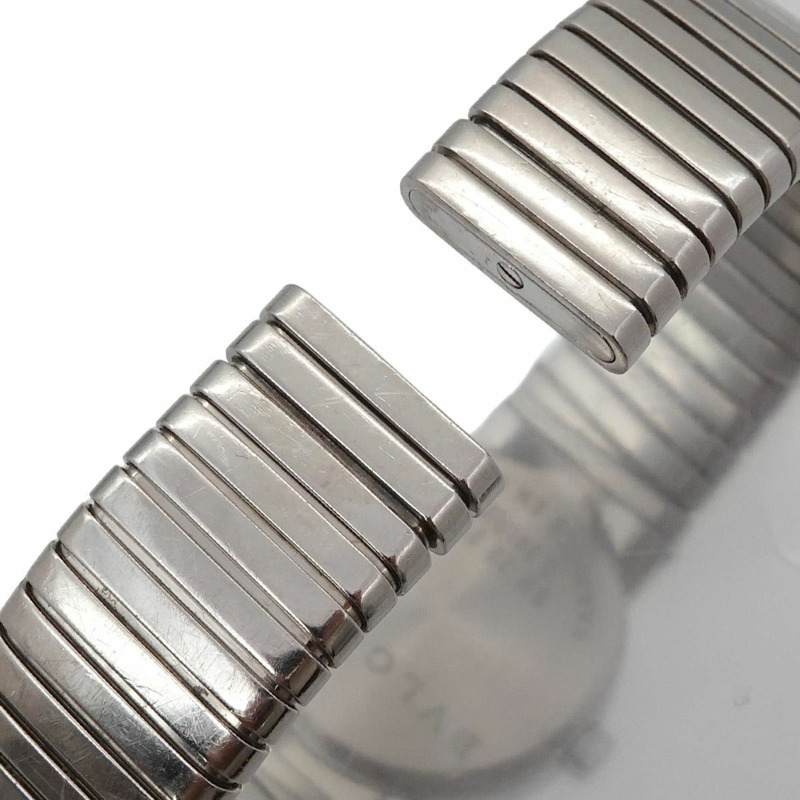 寶格麗 Tubogas BB232TS 女士腕錶，鑲嵌 12 顆鑽石，日期顯示，黑色石英機芯-5