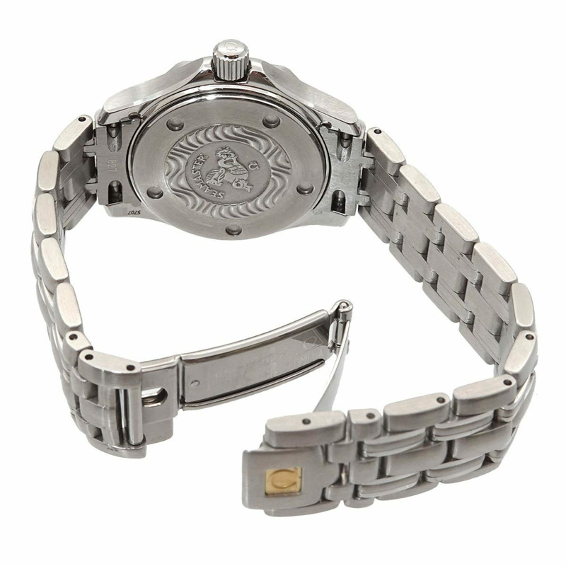 歐米茄海馬300專業潛水錶2285 80女錶,附日期顯示,海軍藍錶盤,石英機芯-3