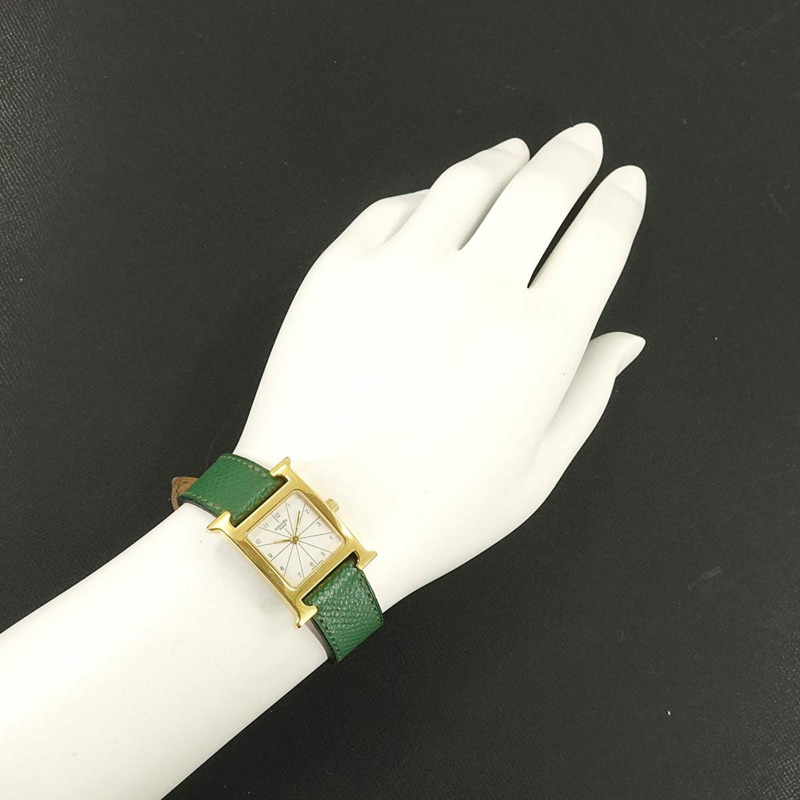 愛馬仕 H 系列 Ramsus RS1 201 女士白色石英錶-3