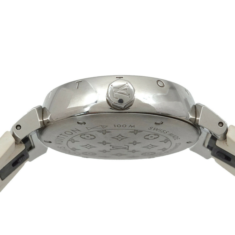 路易威登 Tambour MM Monogram 白色 QA116 女士石英腕錶-5