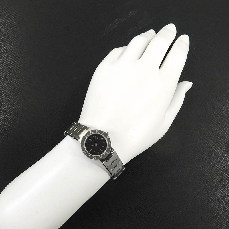 寶格麗 BB23SS 女士腕錶，日期顯示，黑色石英錶-3