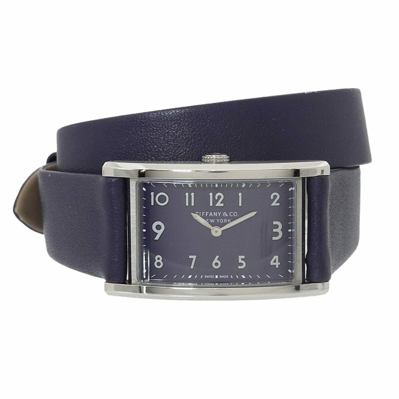 蒂芬妮 (Tiffany & Co.) 東西方迷你係列 36668644 女海軍藍石英腕錶-0
