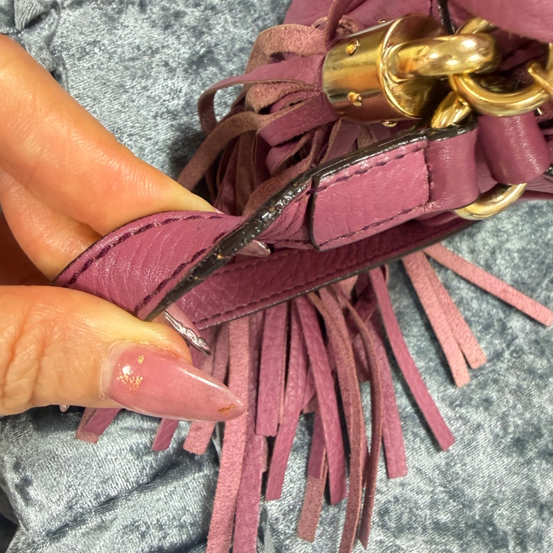 ：GUCCI 紫紅牛皮SOHO流蘇相機包 🖤-6