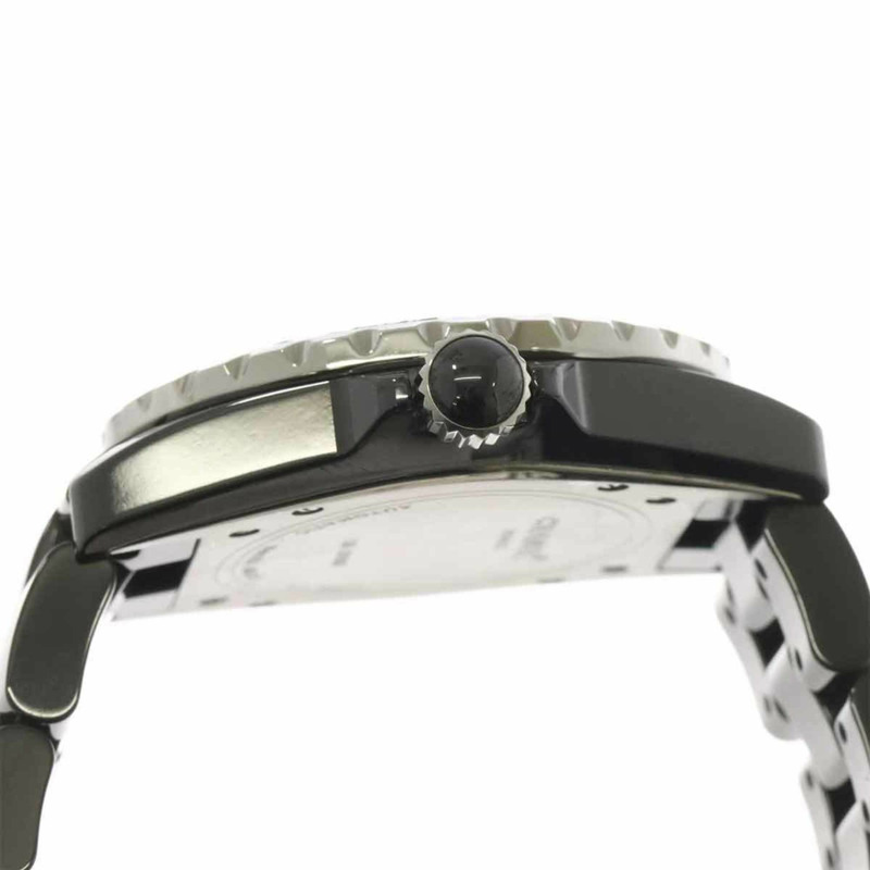 香奈兒 J12 38毫米 H2083 男士腕錶，黑色鑽石錶圈，陶瓷錶殼，鑲嵌12顆鑽石，日期顯示，自動上鍊機芯-5