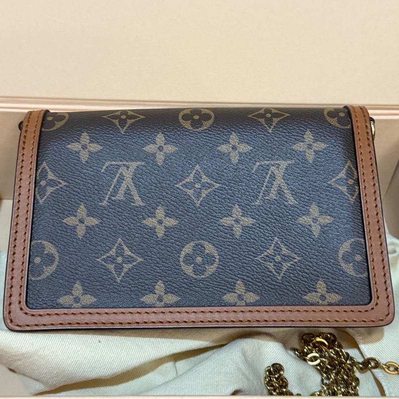 LV路易威登Dauphine Woc達芙妮，經典老花塗層帆布鏈條包肩背包，尺寸18.5*5*12cm-7