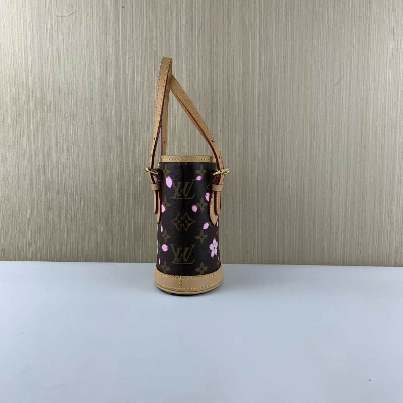 LV村上隆聯名櫻花 老花 nano水桶 芯片款17*9*13 98新配件肩帶塵袋-5
