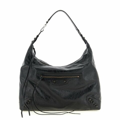 【Balenciaga 巴黎世家】Le City Hobo 中款 肩背包 斜背包 黑色 8525742ABEK1000
