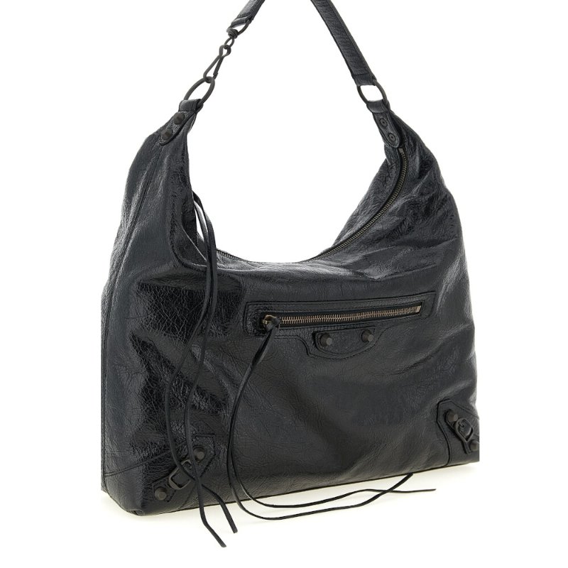 【Balenciaga 巴黎世家】Le City Hobo 中款 肩背包 斜背包 黑色 8525742ABEK1000-1