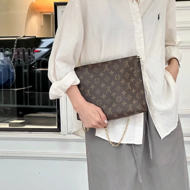 LV老花洗漱包26手拿包盥洗包26x20 99新配件塵袋-0