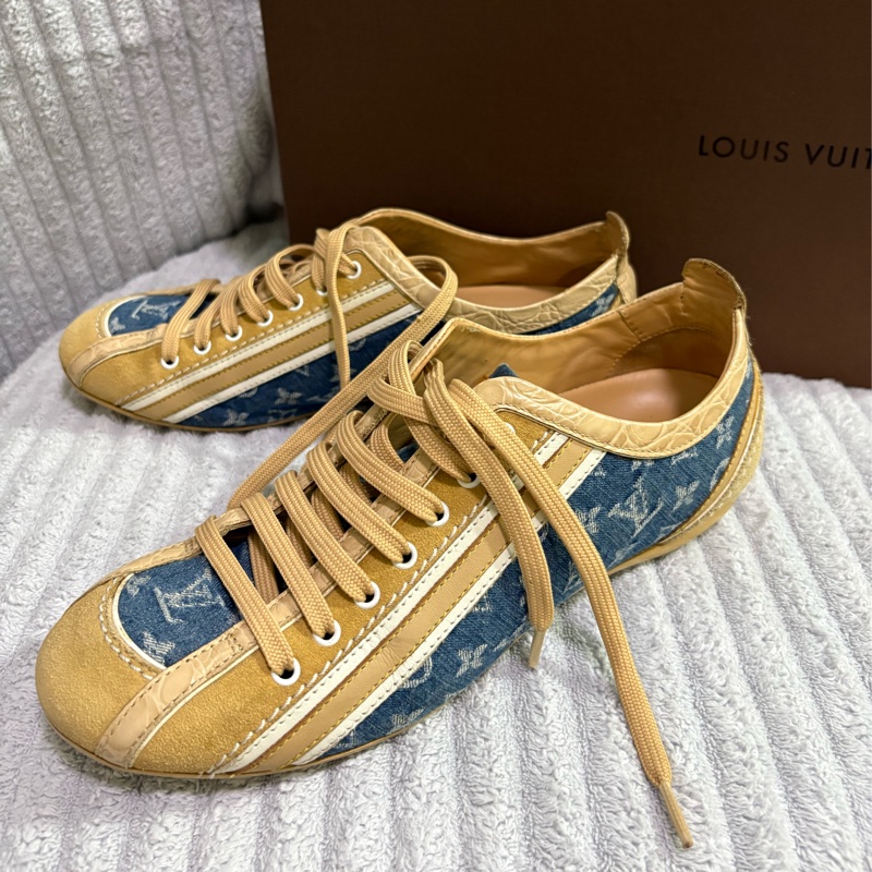 誠可議價 Louis Vuitton 單寧牛仔拼接德訓鞋 休閒鞋-0