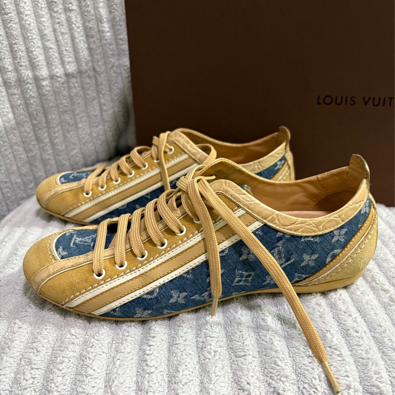 誠可議價 Louis Vuitton 單寧牛仔拼接德訓鞋 休閒鞋-1