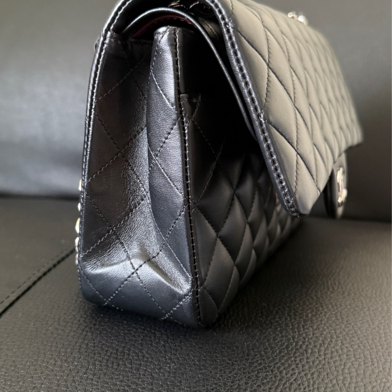Chanel cf25 黑銀羊 包況好 2022年台灣專櫃購入-3
