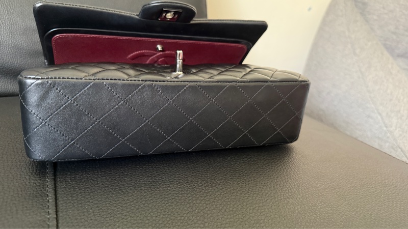 Chanel cf25 黑銀羊 包況好 2022年台灣專櫃購入-8