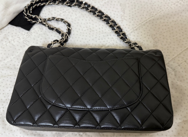 Chanel cf25 黑銀羊 包況好 2022年台灣專櫃購入-12