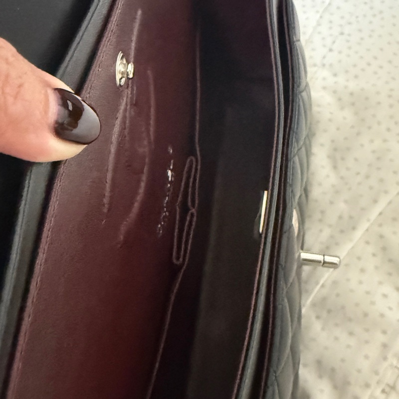 Chanel cf25 黑銀羊 包況好 2022年台灣專櫃購入-9