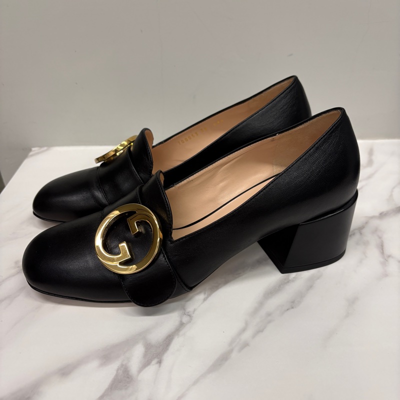Gucci 超好看粗跟樂福鞋-1