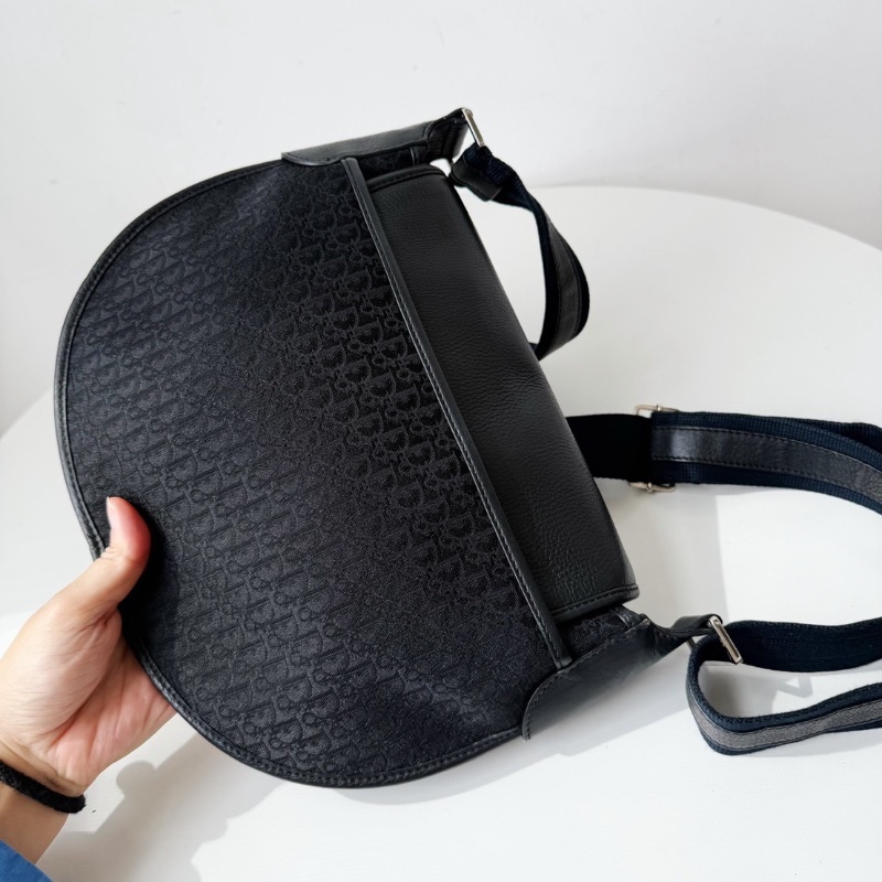 Dior  punk老花黑色半月包馬鞍包29×23 98新配件塵袋-9