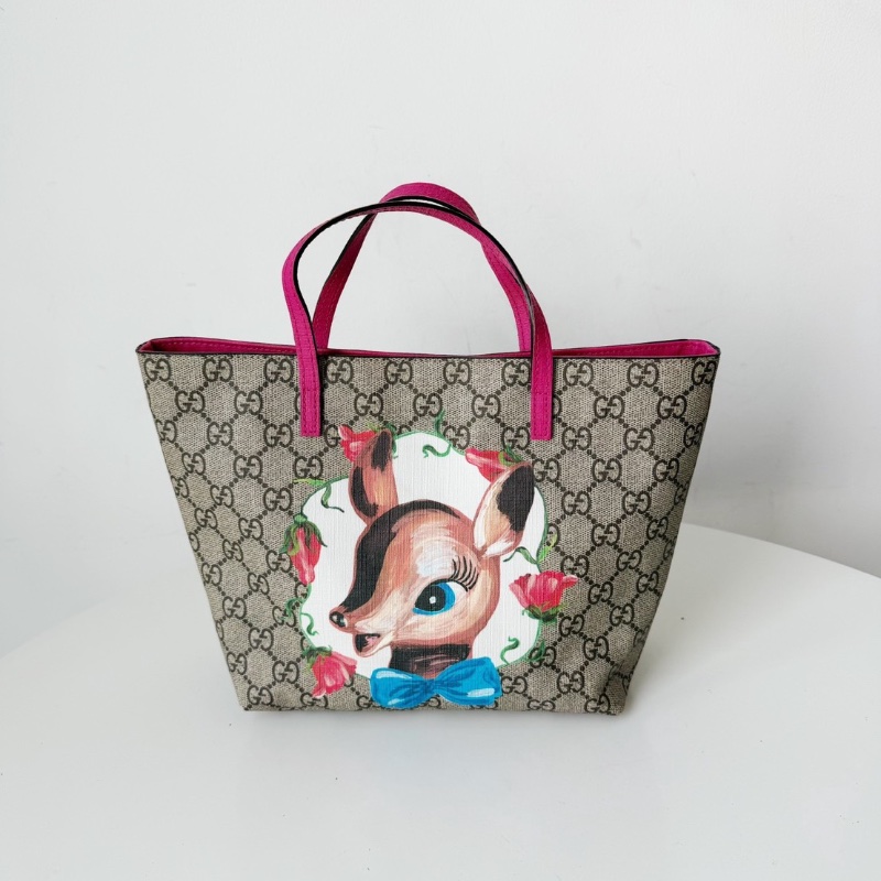 Gucci 絕版小鹿可可愛愛兒童包菜籃子20*20*11 98新配件塵袋-1