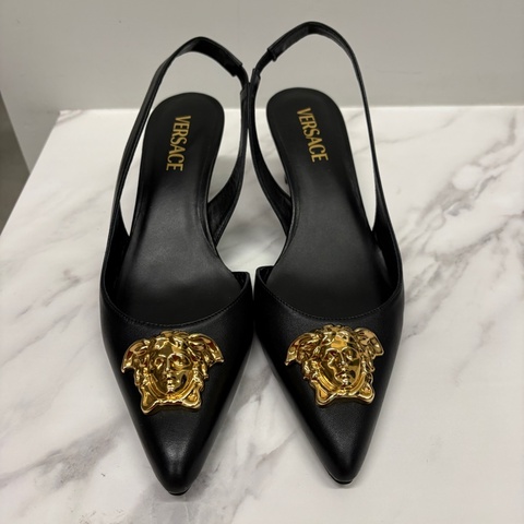 Versace 超美低跟尖頭鞋