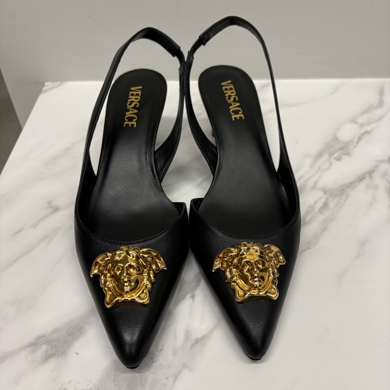 Versace 超美低跟尖頭鞋-0