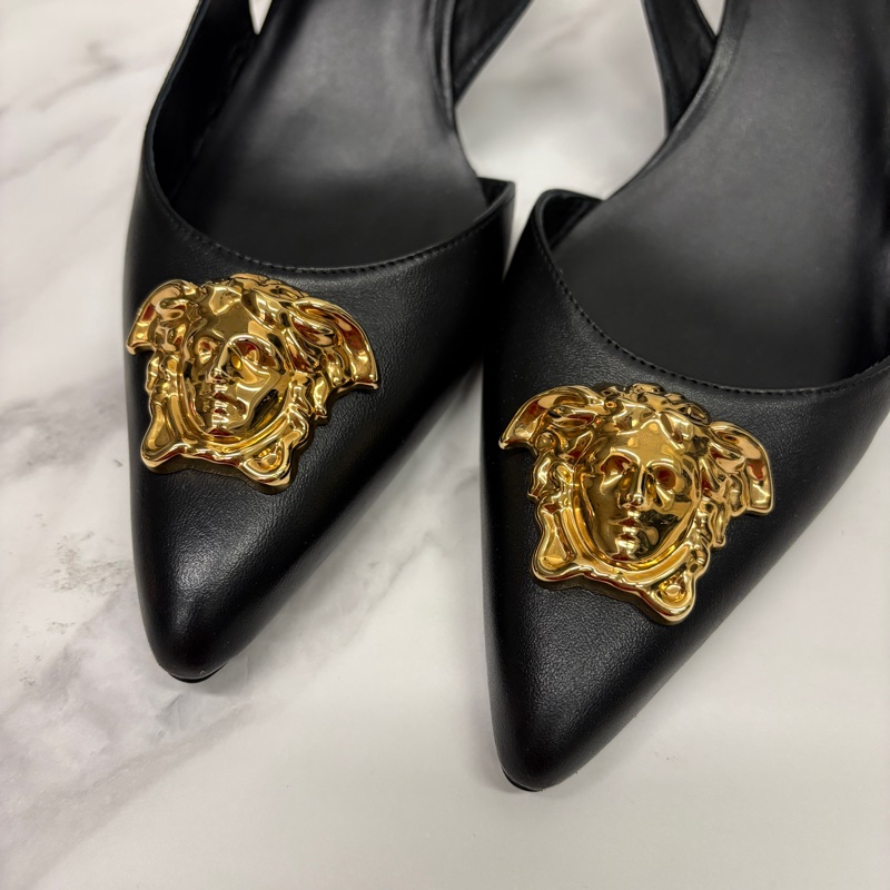 Versace 超美低跟尖頭鞋-2