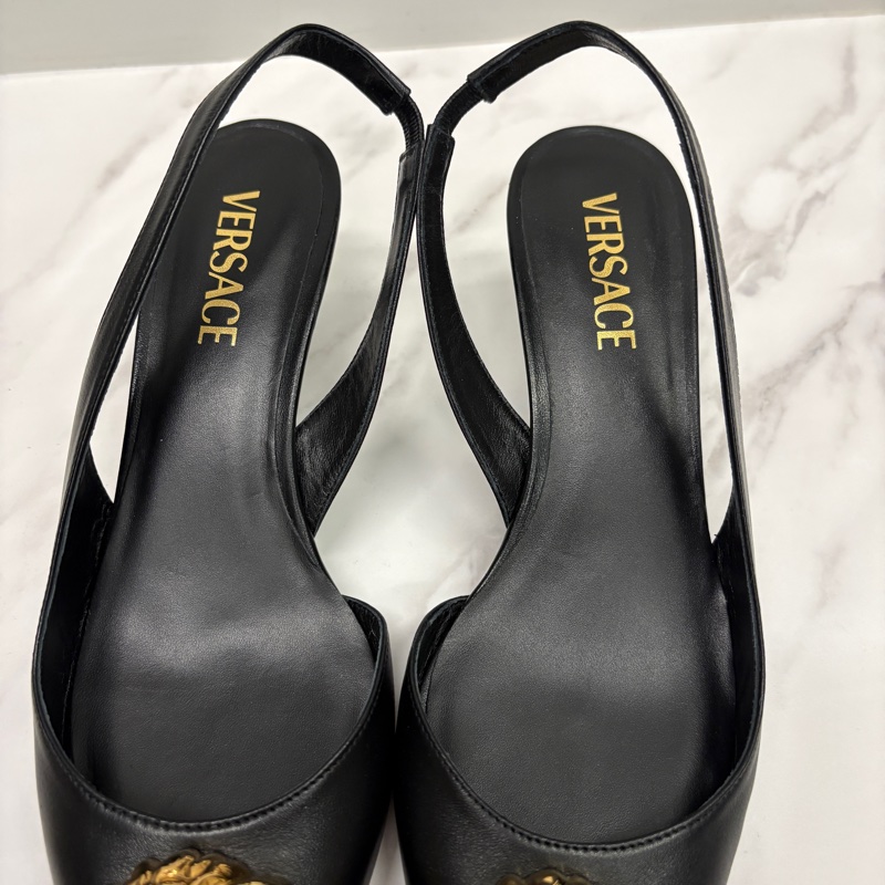 Versace 超美低跟尖頭鞋-3