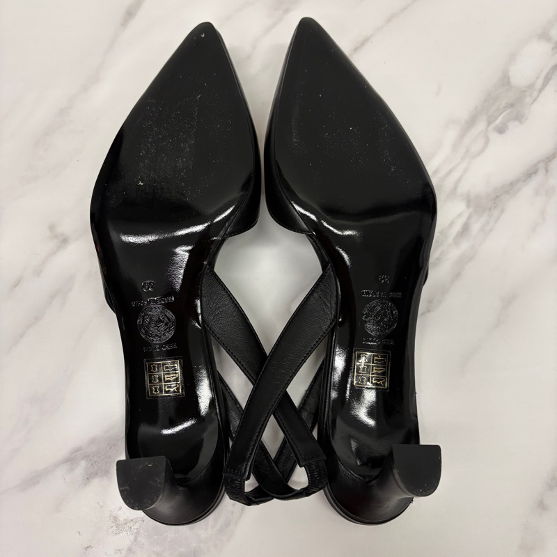 Versace 超美低跟尖頭鞋-4