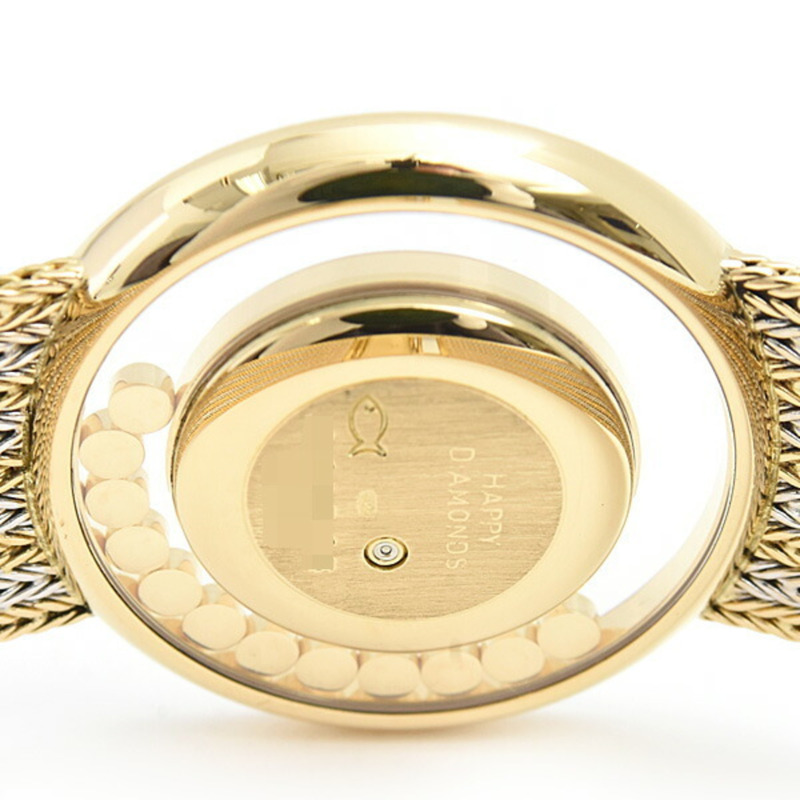 蕭邦男士Happy Diamonds腕錶,雙鑽錶圈,12顆活動鑽石,750黃金x白金,212684-0001-3