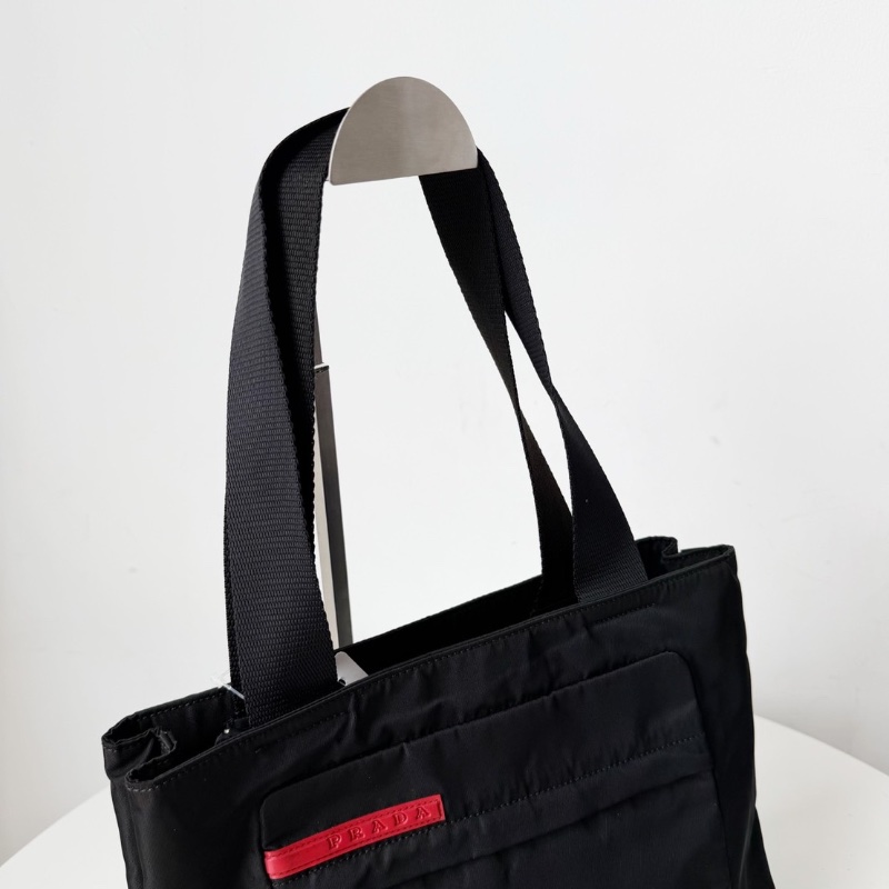 Prada黑色降落傘運動款tote包27x25 98新-2