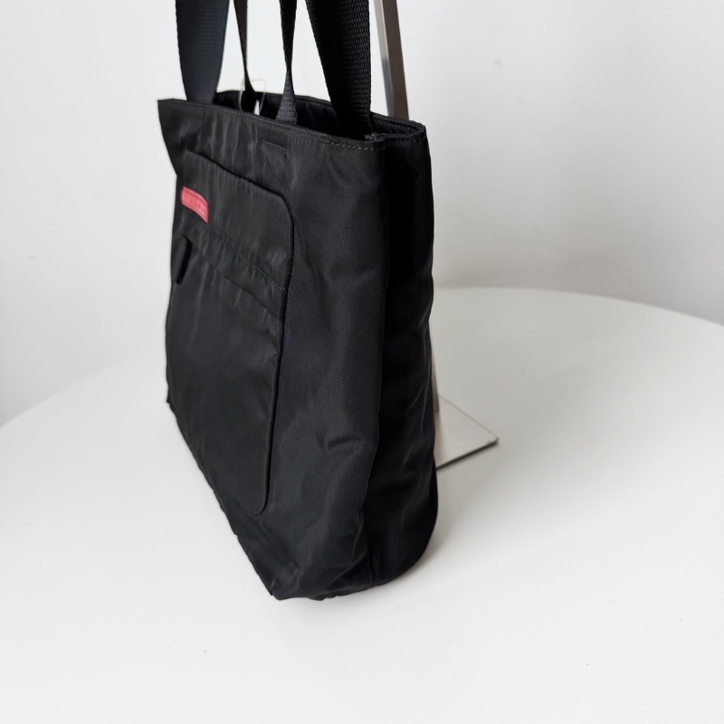 Prada黑色降落傘運動款tote包27x25 98新-3