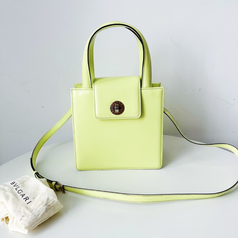 bvlgari蘋果綠風琴包20*19*9 98新配件塵袋-2