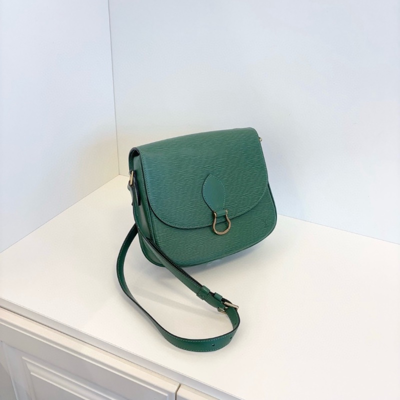 LV Epi水波紋叢林綠 馬蹄扣中古郵差包 25*23*16  98新配件塵袋-3