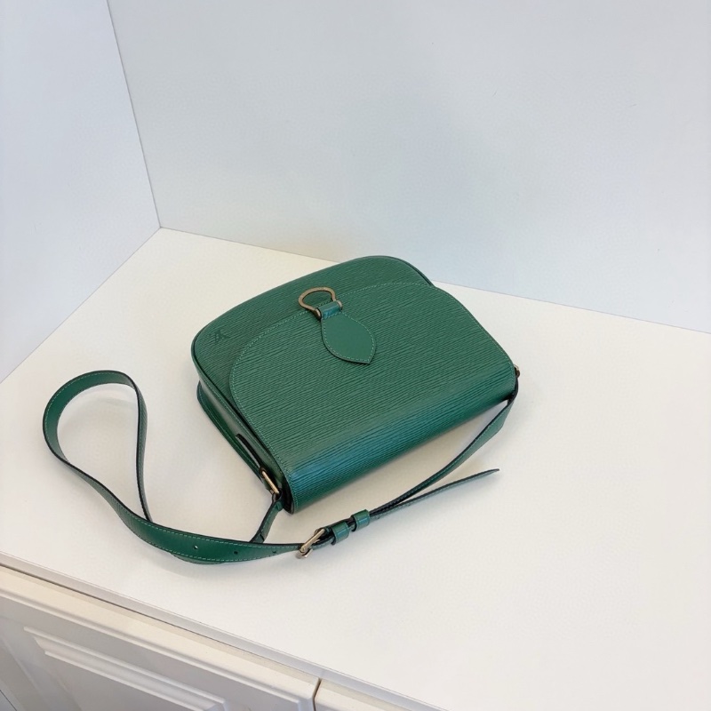 LV Epi水波紋叢林綠 馬蹄扣中古郵差包 25*23*16  98新配件塵袋-4