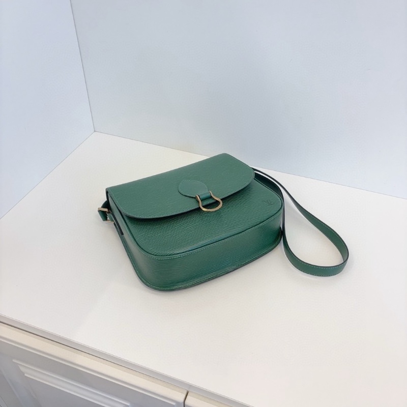 LV Epi水波紋叢林綠 馬蹄扣中古郵差包 25*23*16  98新配件塵袋-5