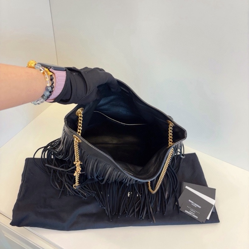 YSL黑金流蘇琴譜tote鏈條包30*37 98新配件塵袋-2