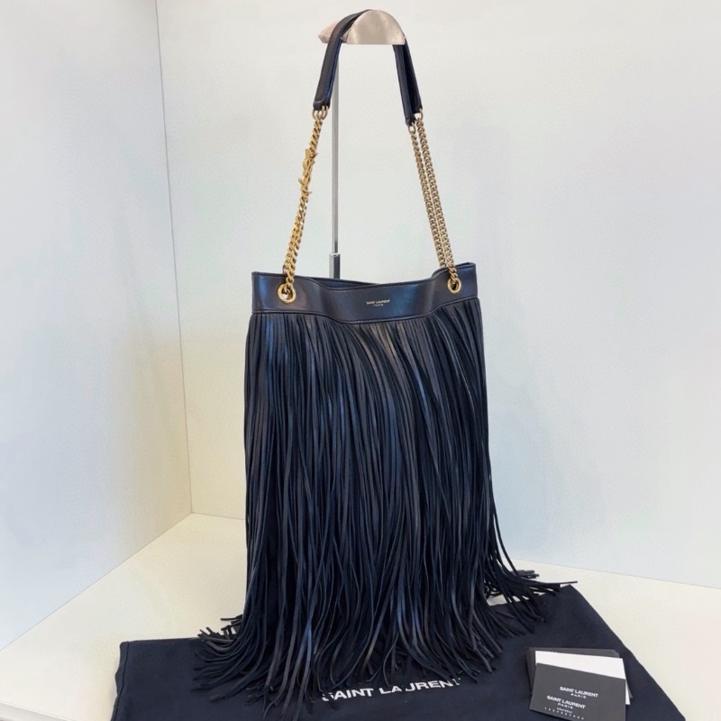 YSL黑金流蘇琴譜tote鏈條包30*37 98新配件塵袋-4