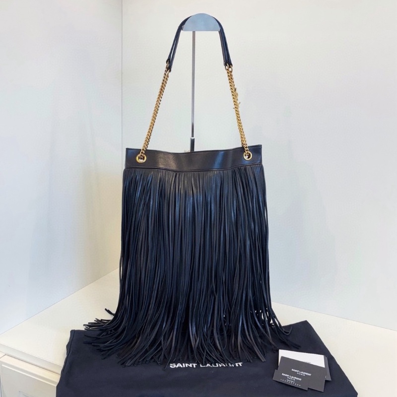 YSL黑金流蘇琴譜tote鏈條包30*37 98新配件塵袋-7
