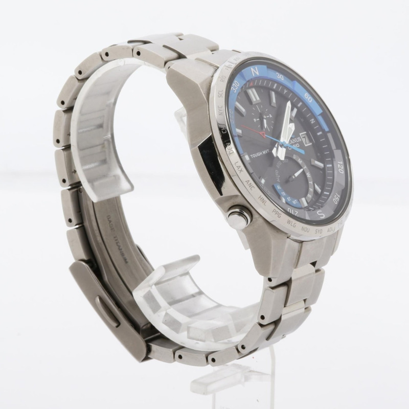 卡西歐 Oceanus Cachalot OCWP1000 男士模擬腕錶，黑色和銀色，鈦金屬錶殼-2