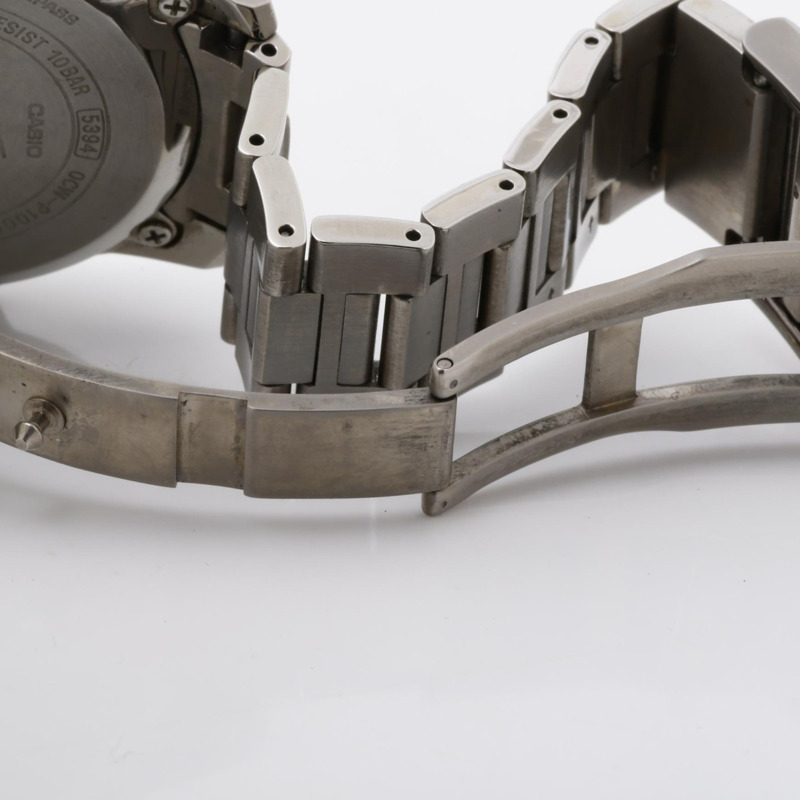 卡西歐 Oceanus Cachalot OCWP1000 男士模擬腕錶，黑色和銀色，鈦金屬錶殼-5