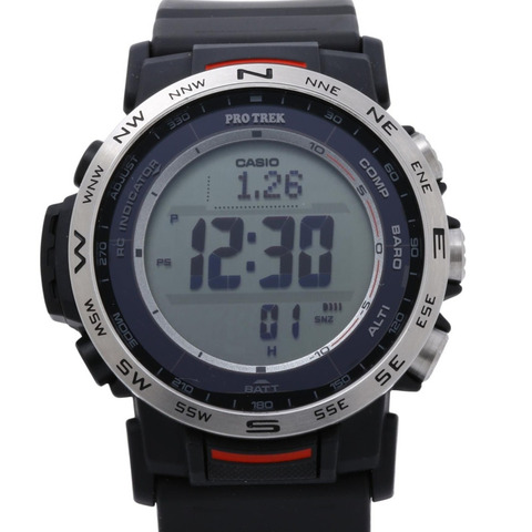 卡西歐 Pro Trek Climber 系列 PRW351AJF 男士數位手錶，黑色樹脂（生物質）/不鏽鋼