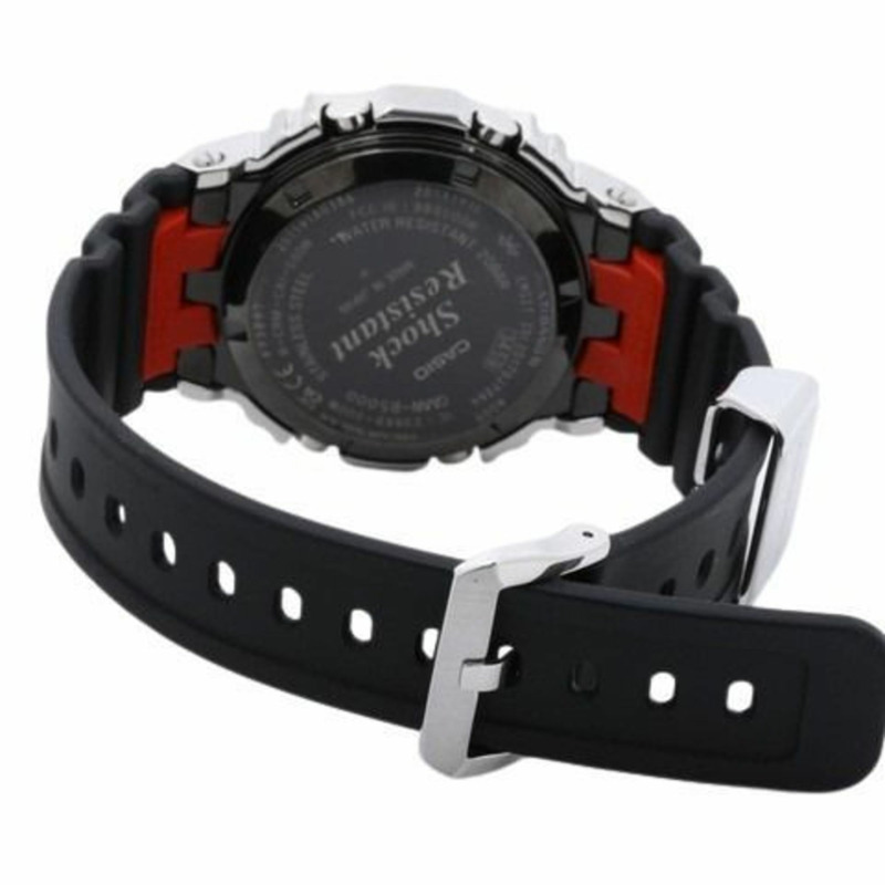 卡西歐 G-SHOCK 全金屬腕錶 GMWB50001JF 銀黑色不鏽鋼樹脂男士太陽能電波校時數位腕錶-5