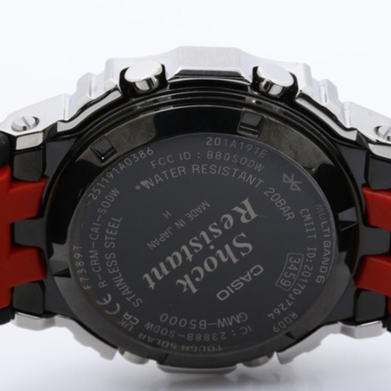 卡西歐 G-SHOCK 全金屬腕錶 GMWB50001JF 銀黑色不鏽鋼樹脂男士太陽能電波校時數位腕錶-7