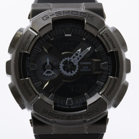 卡西歐 G-SHOCK 指針/數位雙顯 110 系列 GM110VB1AJR 男士手錶，黑色樹脂/不鏽鋼